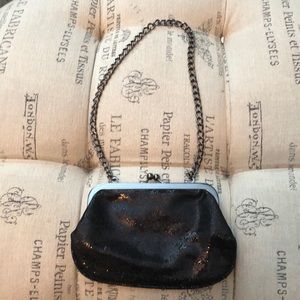 Express black sparkle evening bag